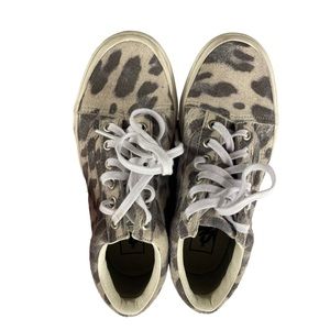 Girl classic suede leopard print vans like new size 3.5